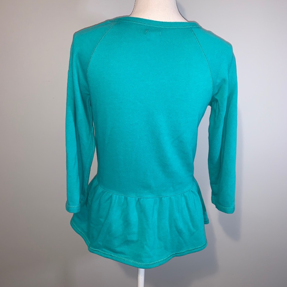 Aerie Peplum Sweatshirt in turquoise - Picture 8 of 12